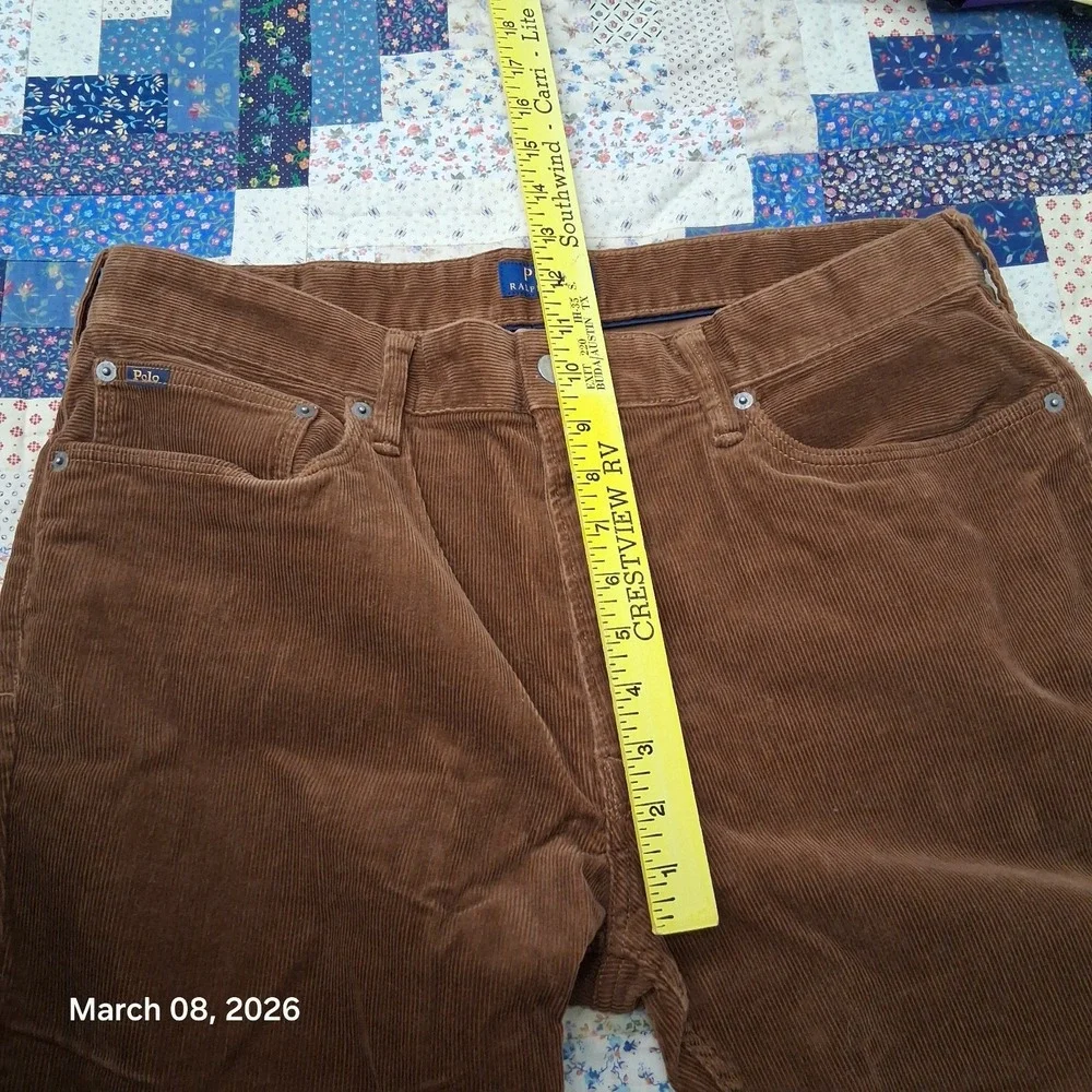 Polo by Ralph Lauren Corduroy Pants Size 36x30 Brown Straight Leg Regular Fit